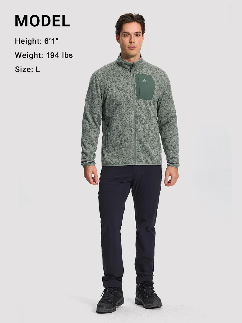 Men's Melange Full-Zip Fleece Jacket