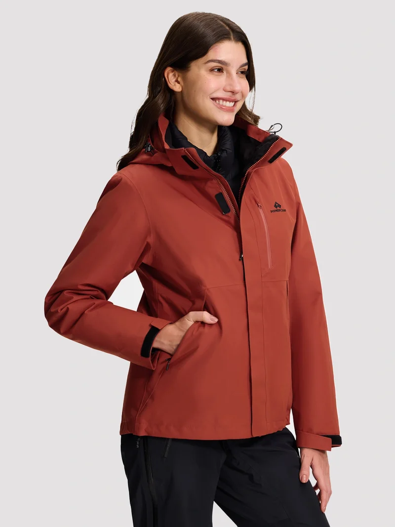 Women's 3-in-1 Waterproof Ski Jacket with Puffer Liner