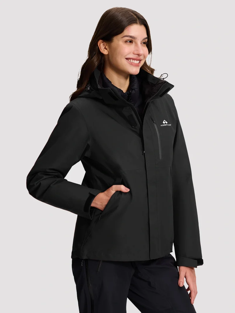 Women's 3-in-1 Waterproof Ski Jacket with Puffer Liner