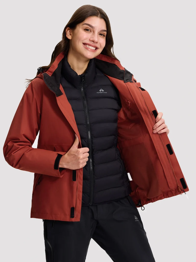 Women's 3-in-1 Waterproof Ski Jacket with Puffer Liner