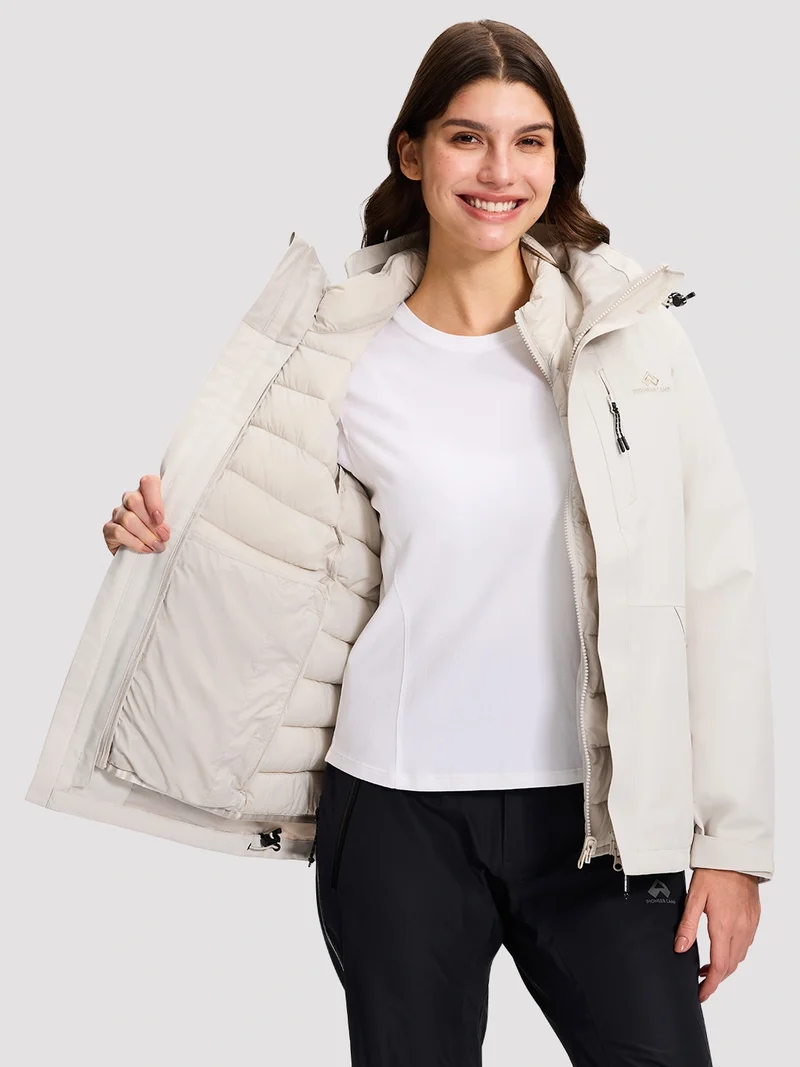 Women's 3-in-1 Waterproof Ski Jacket with Puffer Liner