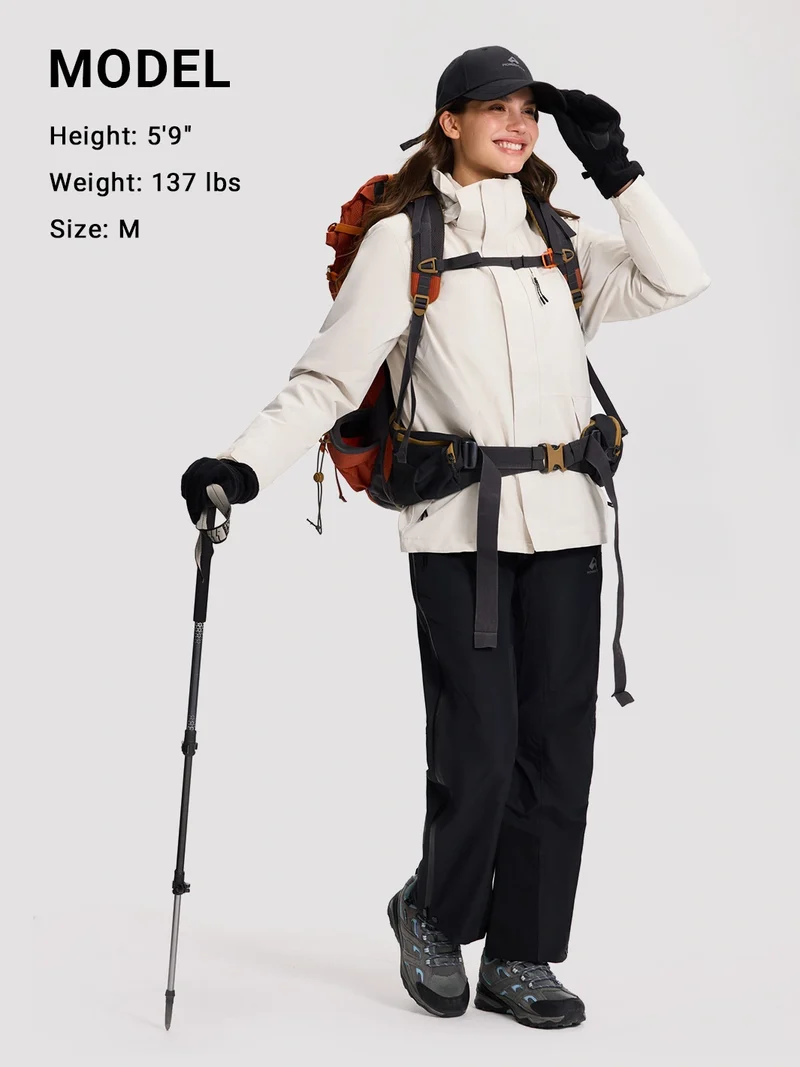 Women's 3-in-1 Waterproof Ski Jacket with Puffer Liner