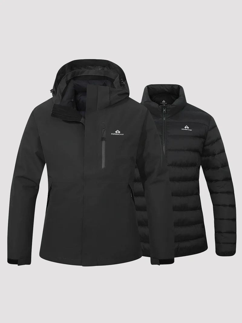 Women's 3-in-1 Waterproof Ski Jacket with Puffer Liner