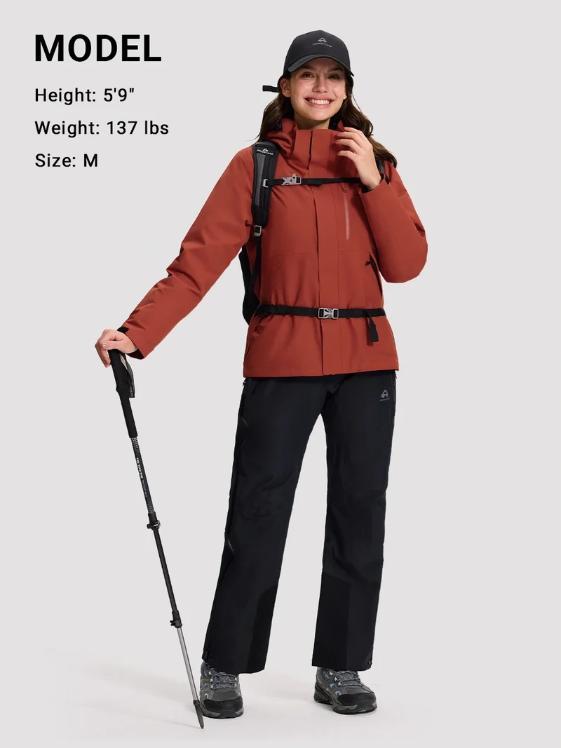 Women's 3-in-1 Waterproof Ski Jacket with Puffer Liner
