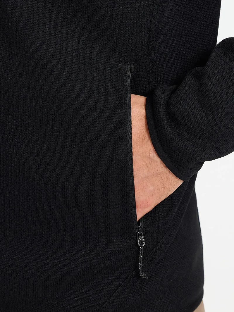 Men's 340g Knitted Fleece Full-Zip Hooded Jacket