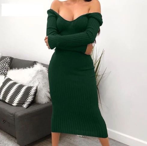 Helena | Damen figurbetontes Strickkleid für Herbst