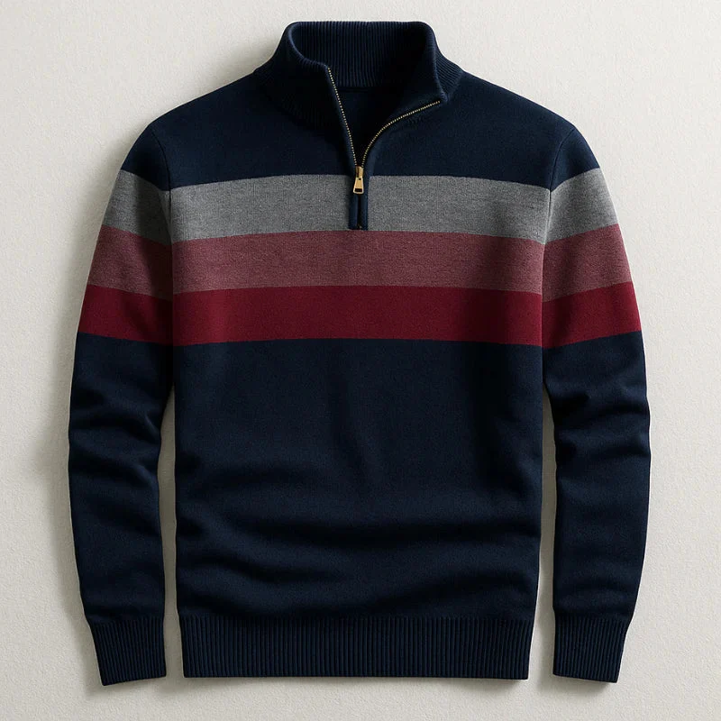 Henry | Herren Baumwoll Pullover mit Reißverschluss