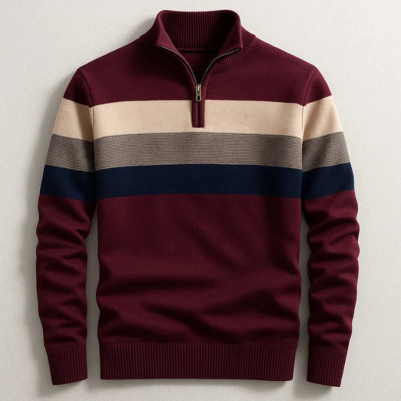 Henry | Herren Baumwoll Pullover mit Reißverschluss