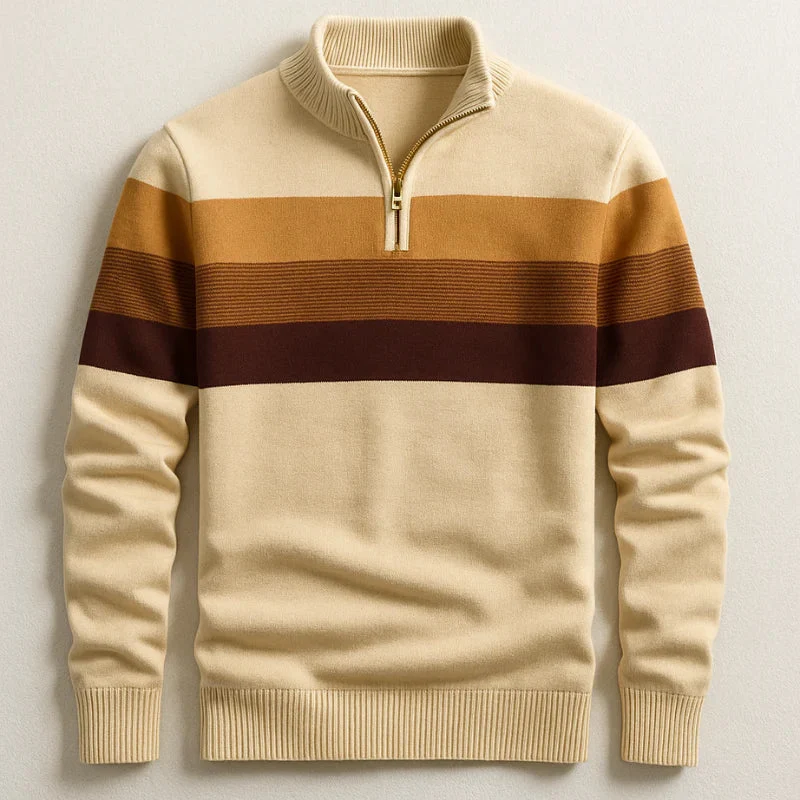 Henry | Herren Baumwoll Pullover mit Reißverschluss