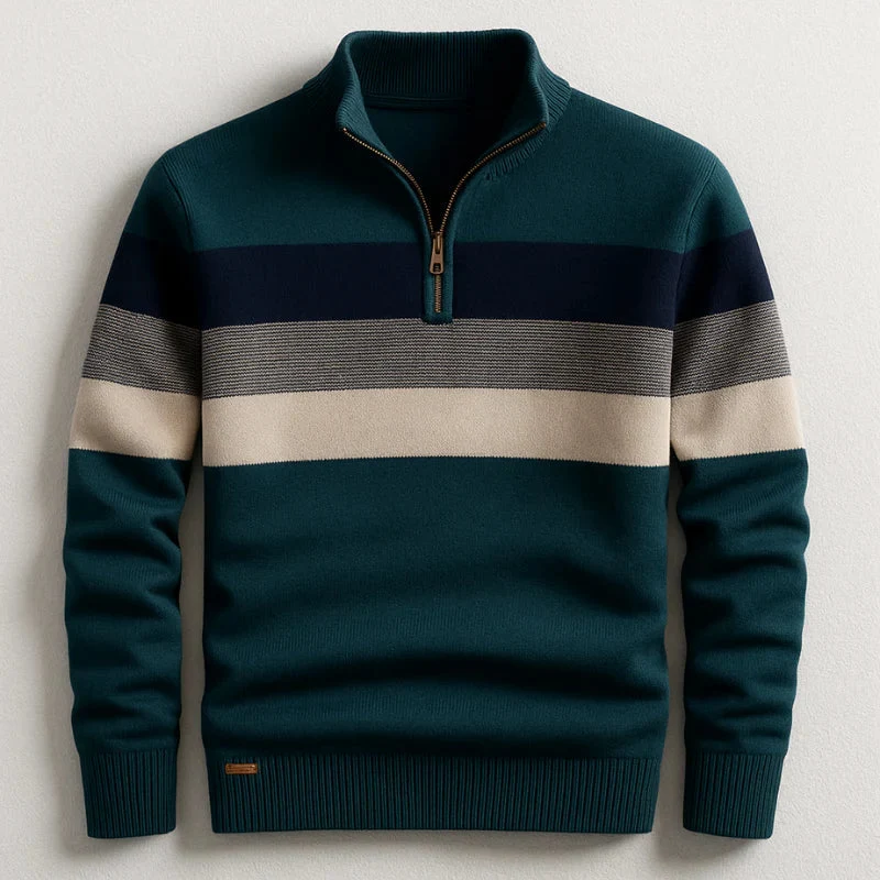 Henry | Herren Baumwoll Pullover mit Reißverschluss