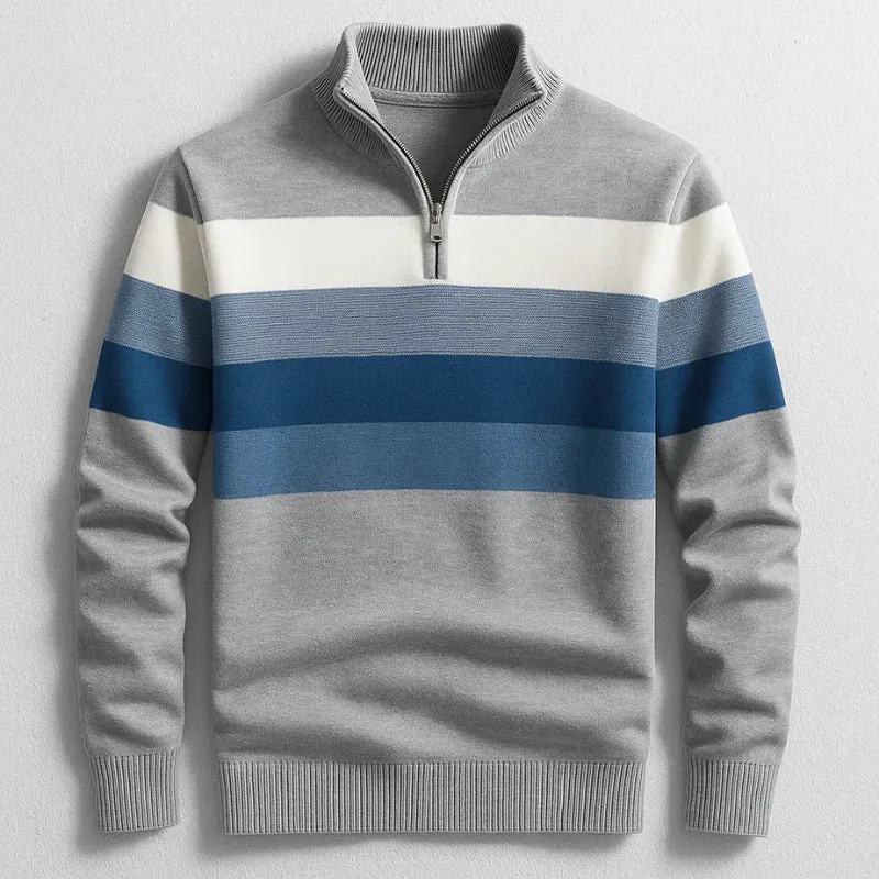 Henry | Herren Baumwoll Pullover mit Reißverschluss