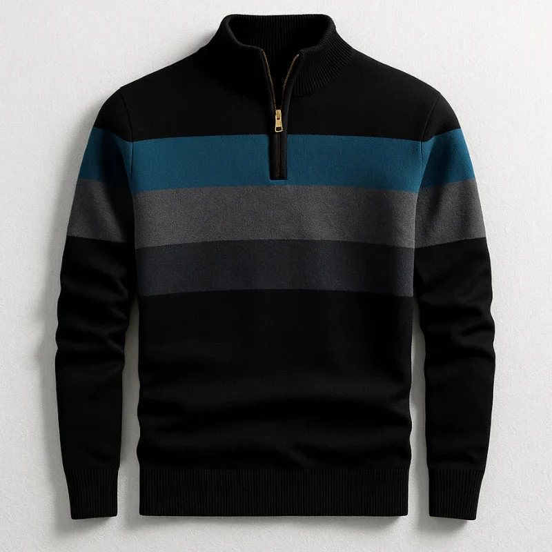 Henry | Herren Baumwoll Pullover mit Reißverschluss