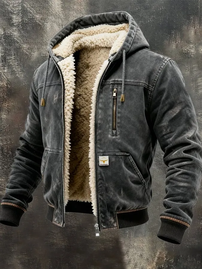 Felix | Herren Sherpa Thermojacke im Vintage-Stil