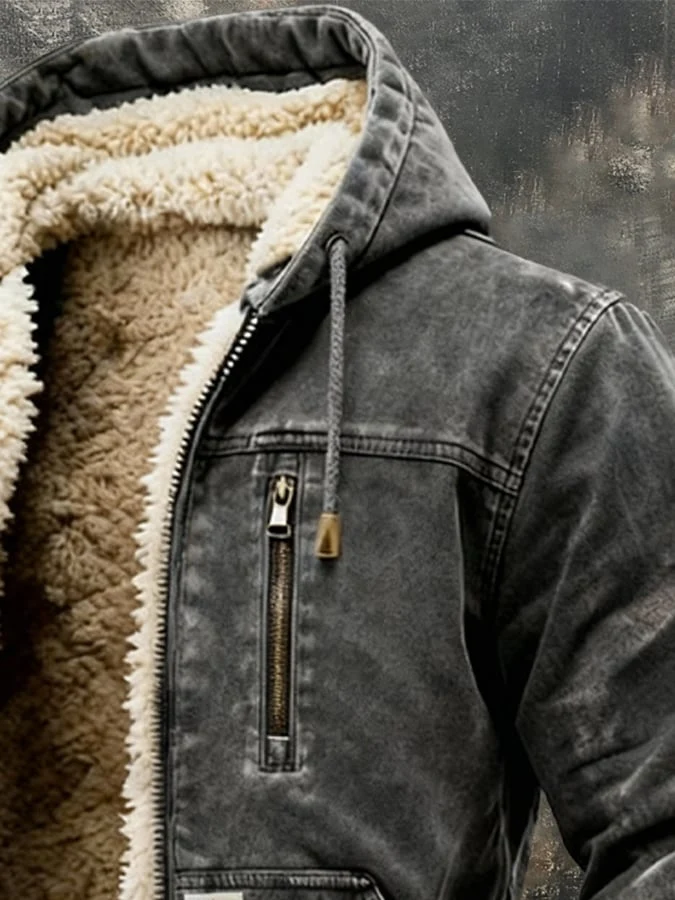 Felix | Herren Sherpa Thermojacke im Vintage-Stil