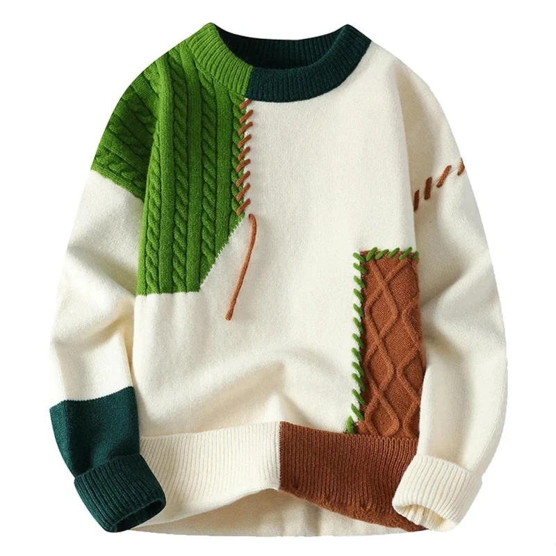 Ben | Herren Kunstvoller Patchwork Pullover für Herbst