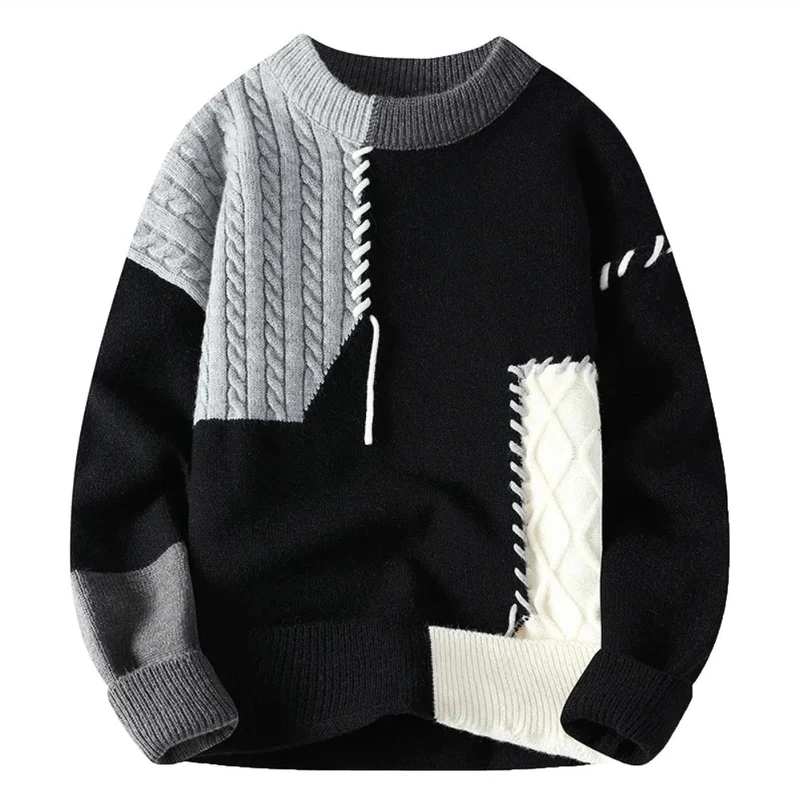 Ben | Herren Kunstvoller Patchwork Pullover für Herbst