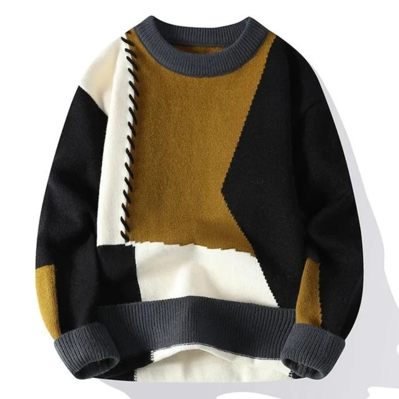 Ben | Herren Kunstvoller Patchwork Pullover für Herbst