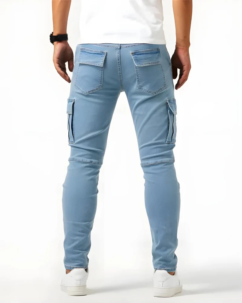 Paul | Herren Moderne Elastische Cargo-Hose Slim