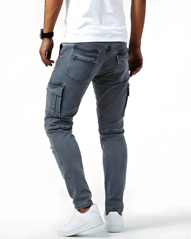 Paul | Herren Moderne Elastische Cargo-Hose Slim