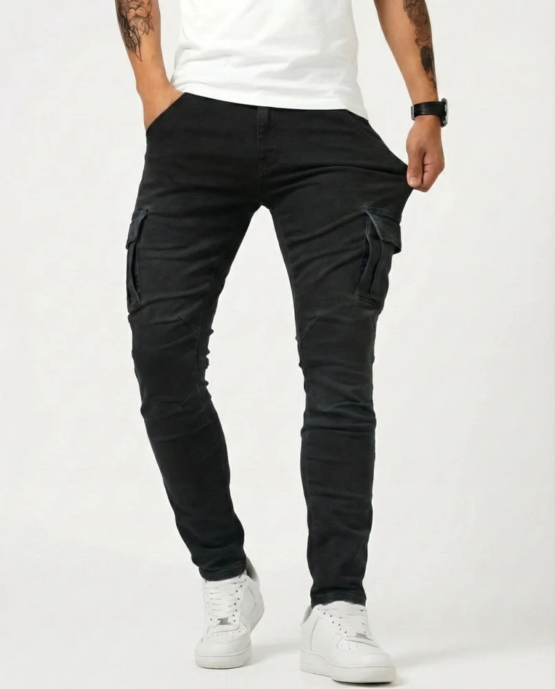Paul | Herren Moderne Elastische Cargo-Hose Slim