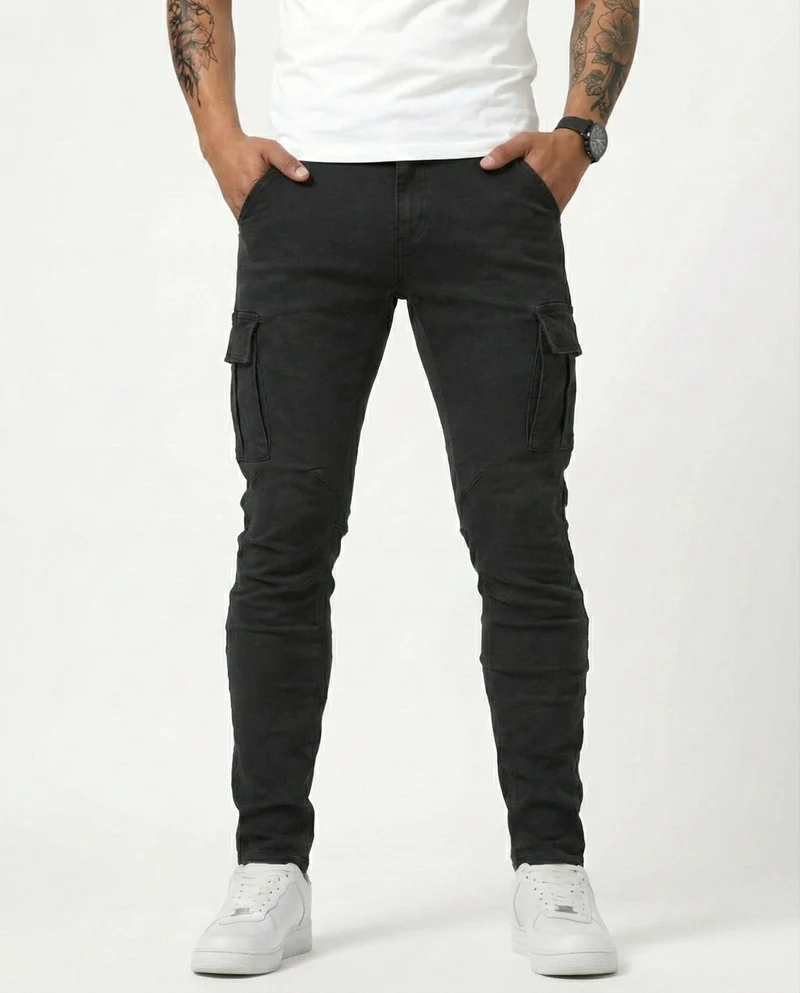 Paul | Herren Moderne Elastische Cargo-Hose Slim