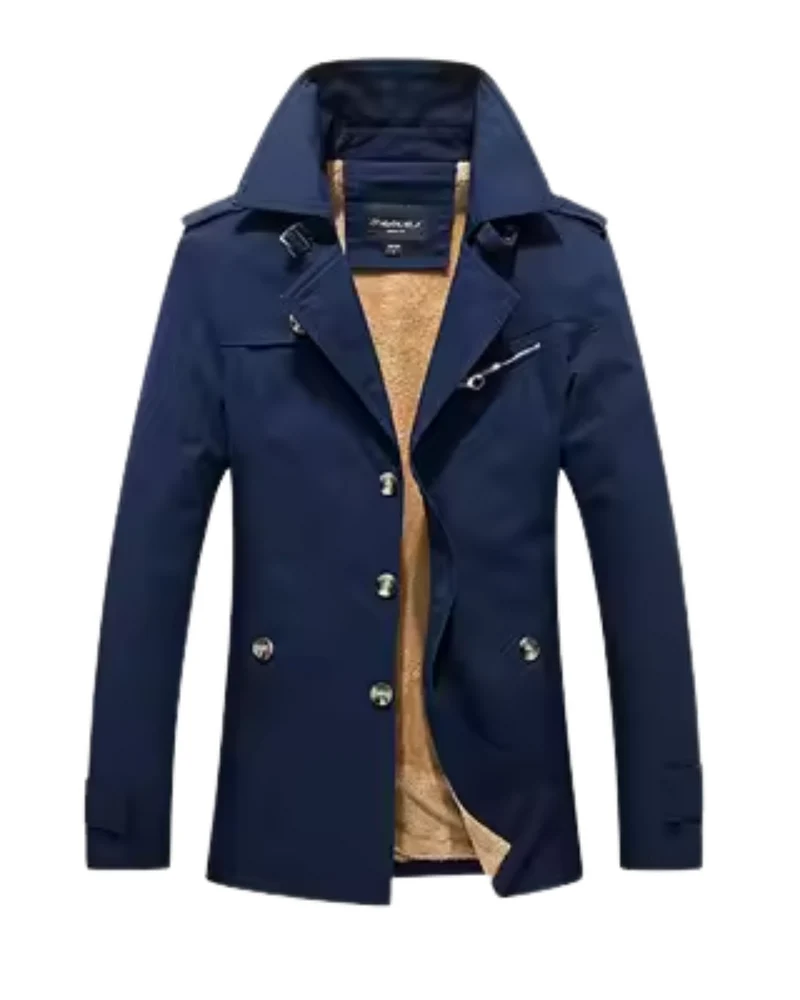Fabian | Herren Trench-Jacke gepolstert klassischer Schnitt