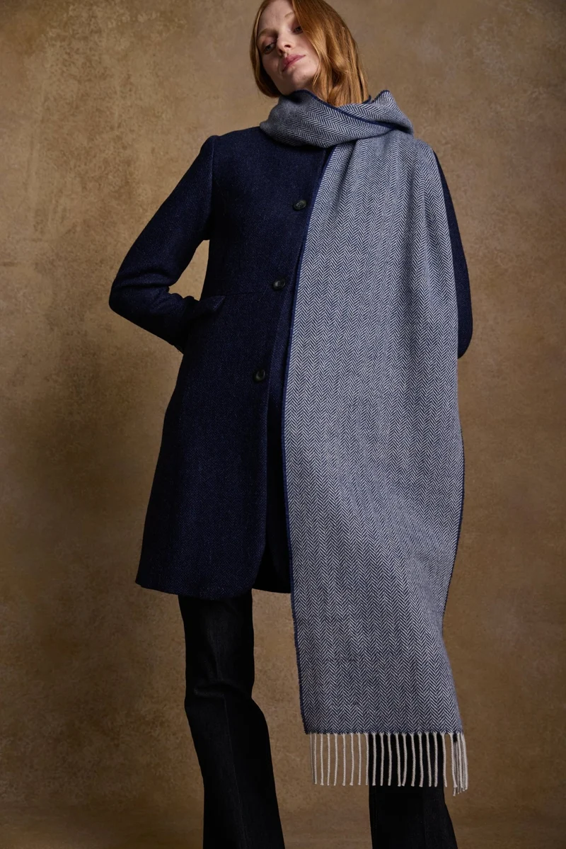 Bonnie Wool Scarf - Blue Marine