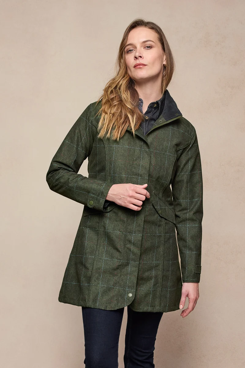 Sophia Waterproof Jacket - Green Windowpane