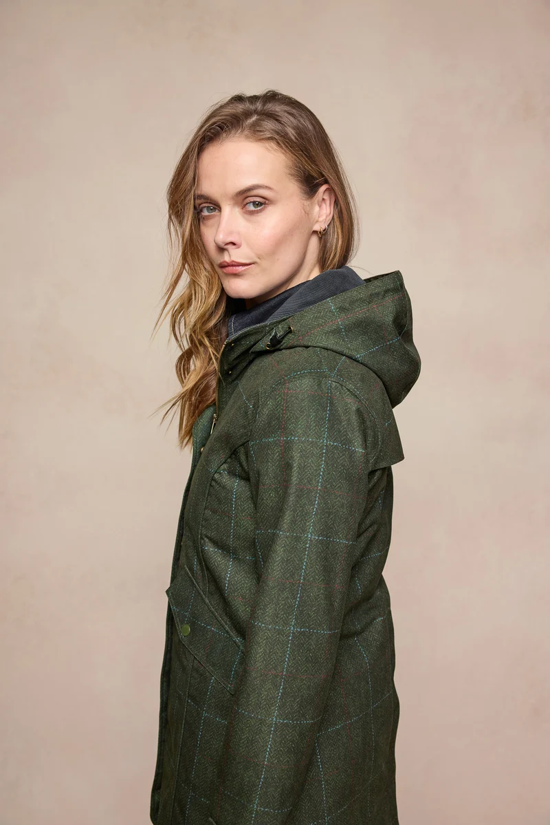 Sophia Waterproof Jacket - Green Windowpane