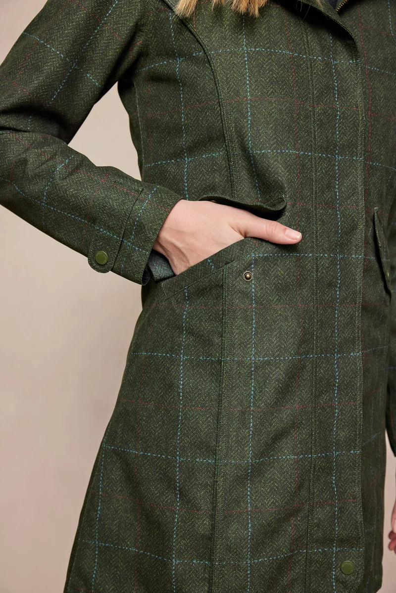 Sophia Waterproof Jacket - Green Windowpane