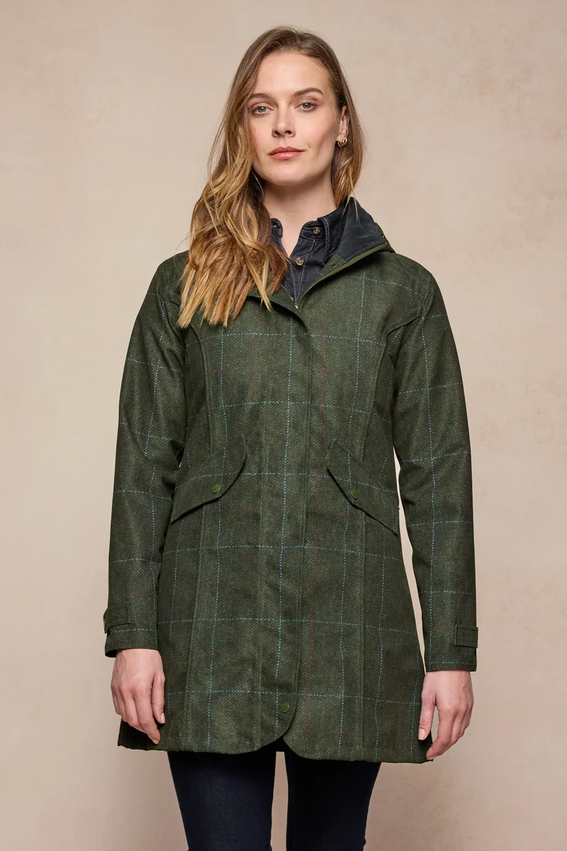 Sophia Waterproof Jacket - Green Windowpane