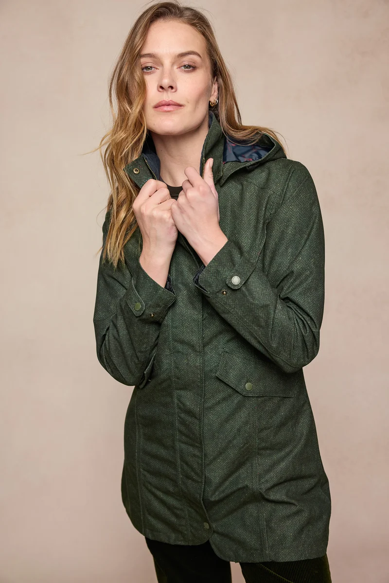 Sophia Waterproof Jacket - Green Fields