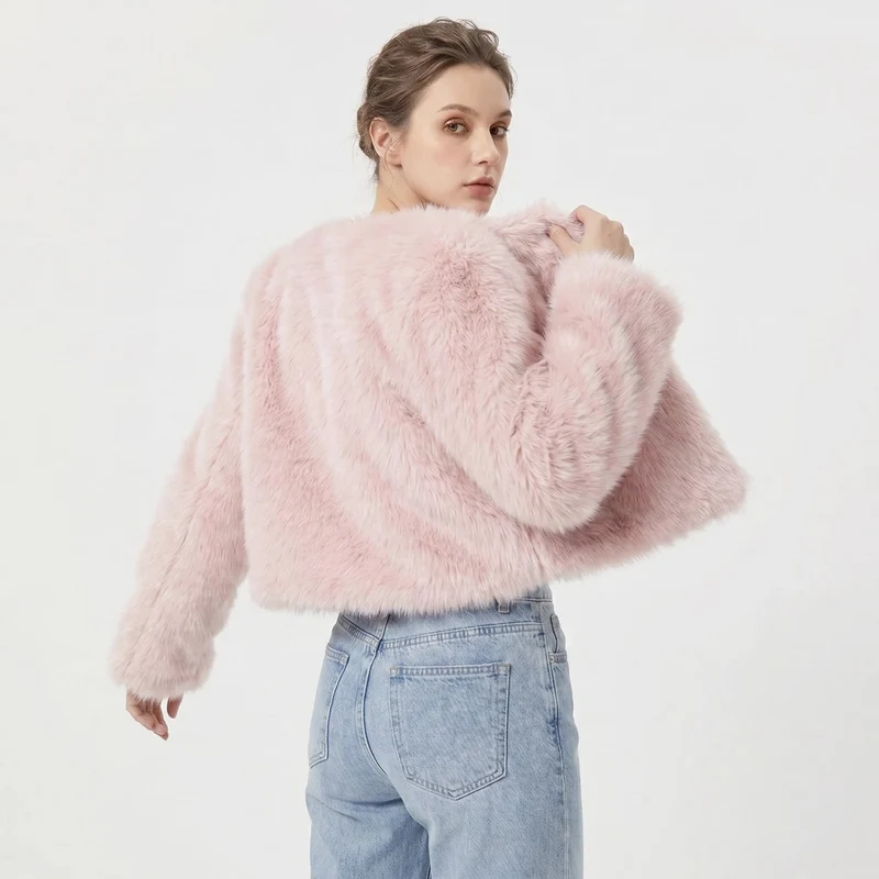Matilda | Damen Kurze Jacke aus Kunstfell für den Herbst
