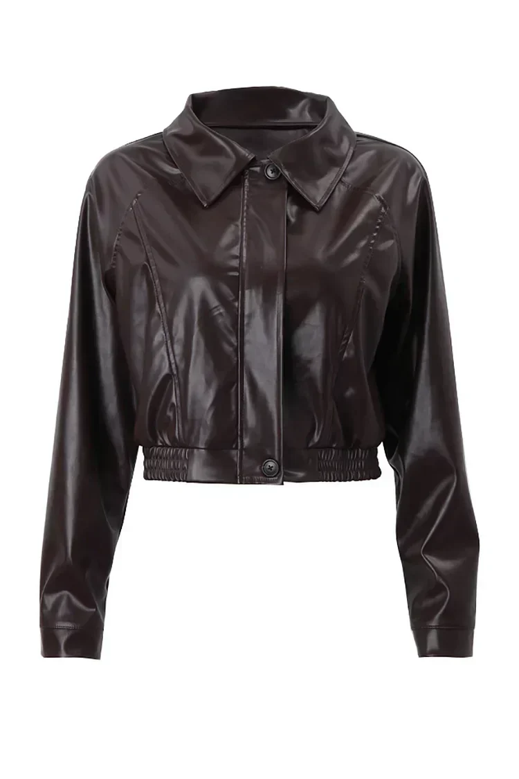 Anna | Kurze Damen Lederjacke mit Puffärmeln