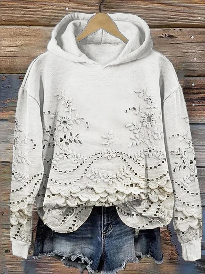 Nina | Damen Hoodie mit Blumenmuster für den Alltag
