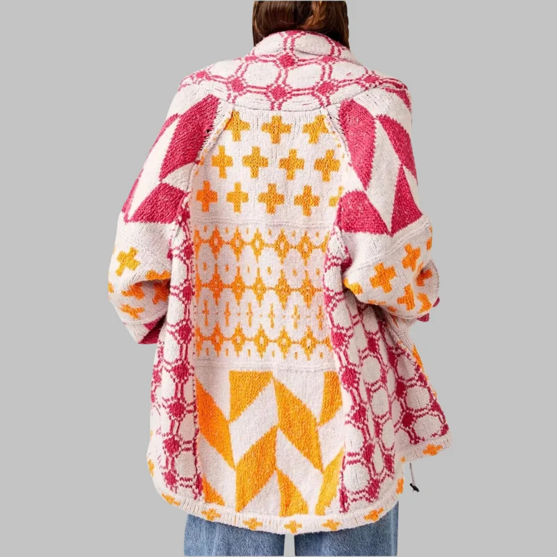 Katharina | Elegante Lange Damen Strickjacke Oversized