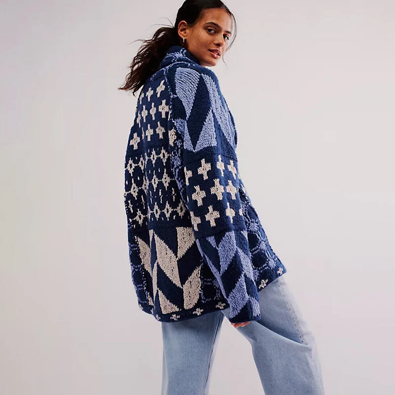 Katharina | Elegante Lange Damen Strickjacke Oversized