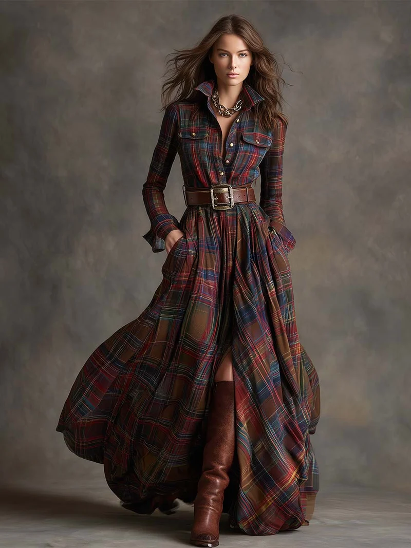 Julia | Damen Kleid Herbst elegant mit Gürtel
