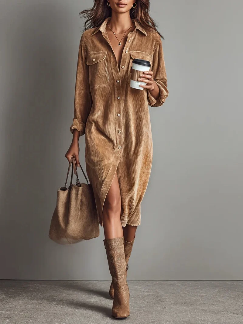 Klara | Elegantes Herbst Kleid im Midi-Stil für Hochzeitsgäste