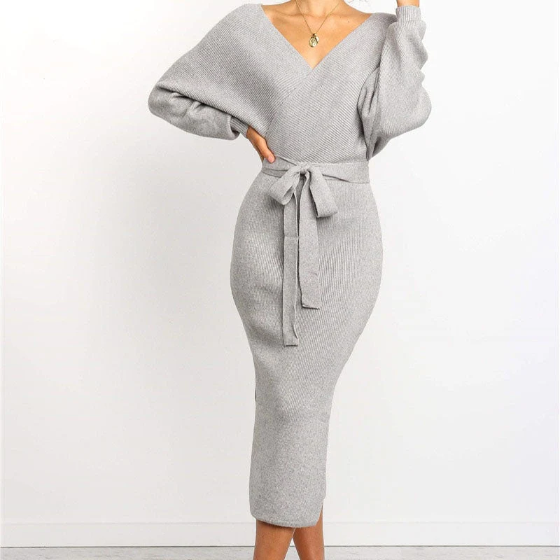 Helena | Weiches figurebetontes Strickkleid für elegante Damen