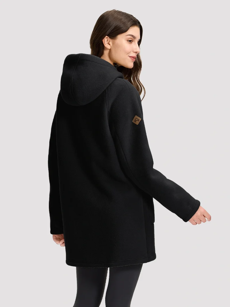 Women's Sherpa-Lined Hooded Long Fleece Jacket