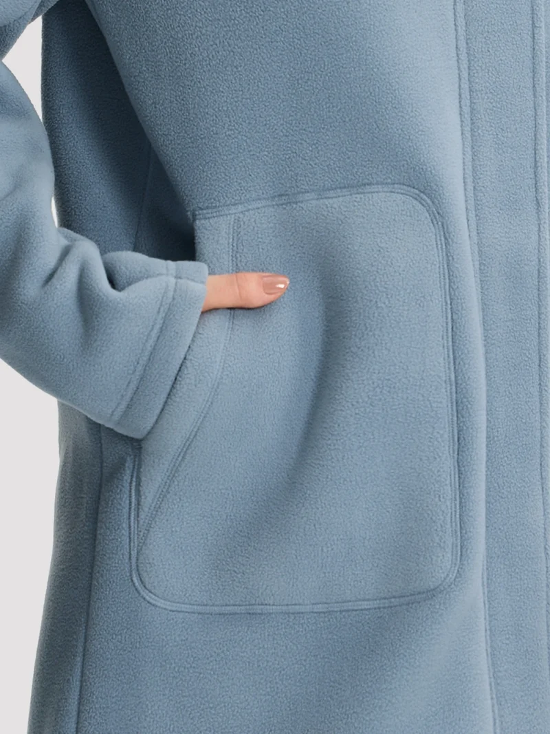 Women's Sherpa-Lined Hooded Long Fleece Jacket