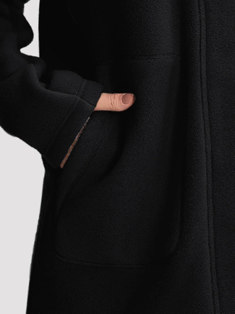 Women's Sherpa-Lined Hooded Long Fleece Jacket