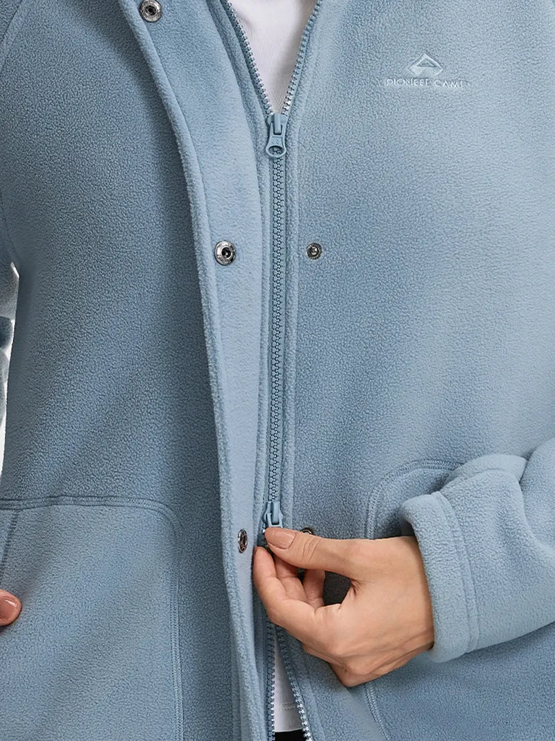Women's Sherpa-Lined Hooded Long Fleece Jacket
