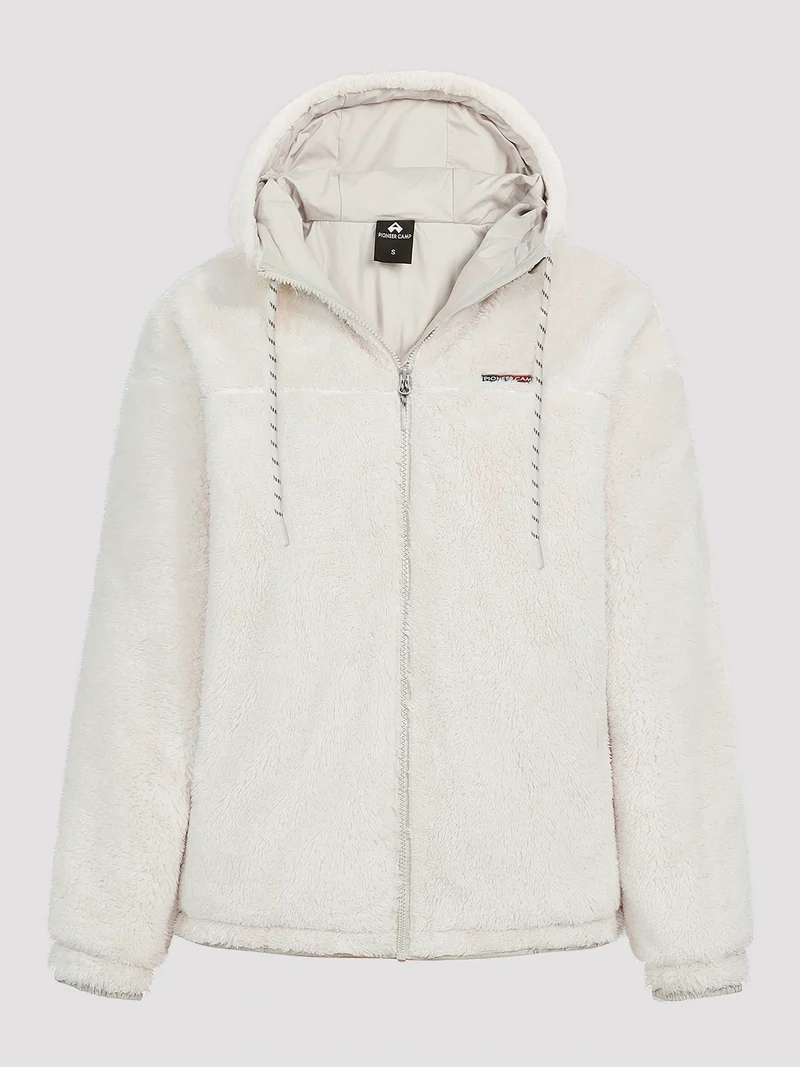 Women's Fuzzy Hooded Full-Zip Fleece Jacket