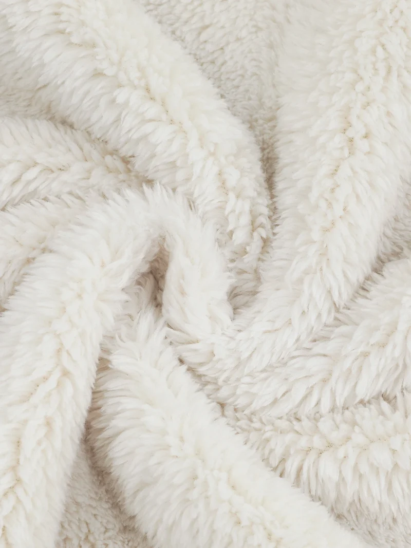 Women's Fuzzy Hooded Full-Zip Fleece Jacket
