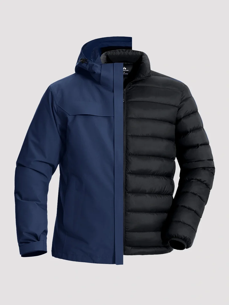NOVA Men's 3-in-1 Waterproof Ski Jacket with Puffer Liner