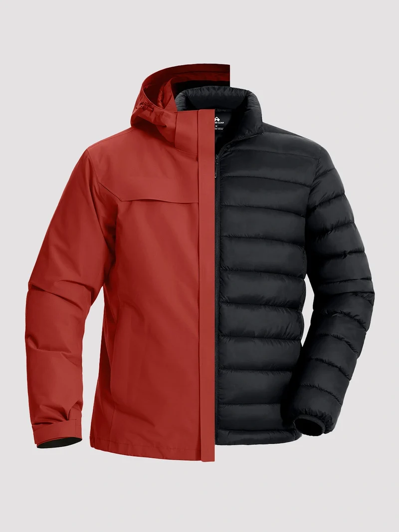 NOVA Men's 3-in-1 Waterproof Ski Jacket with Puffer Liner