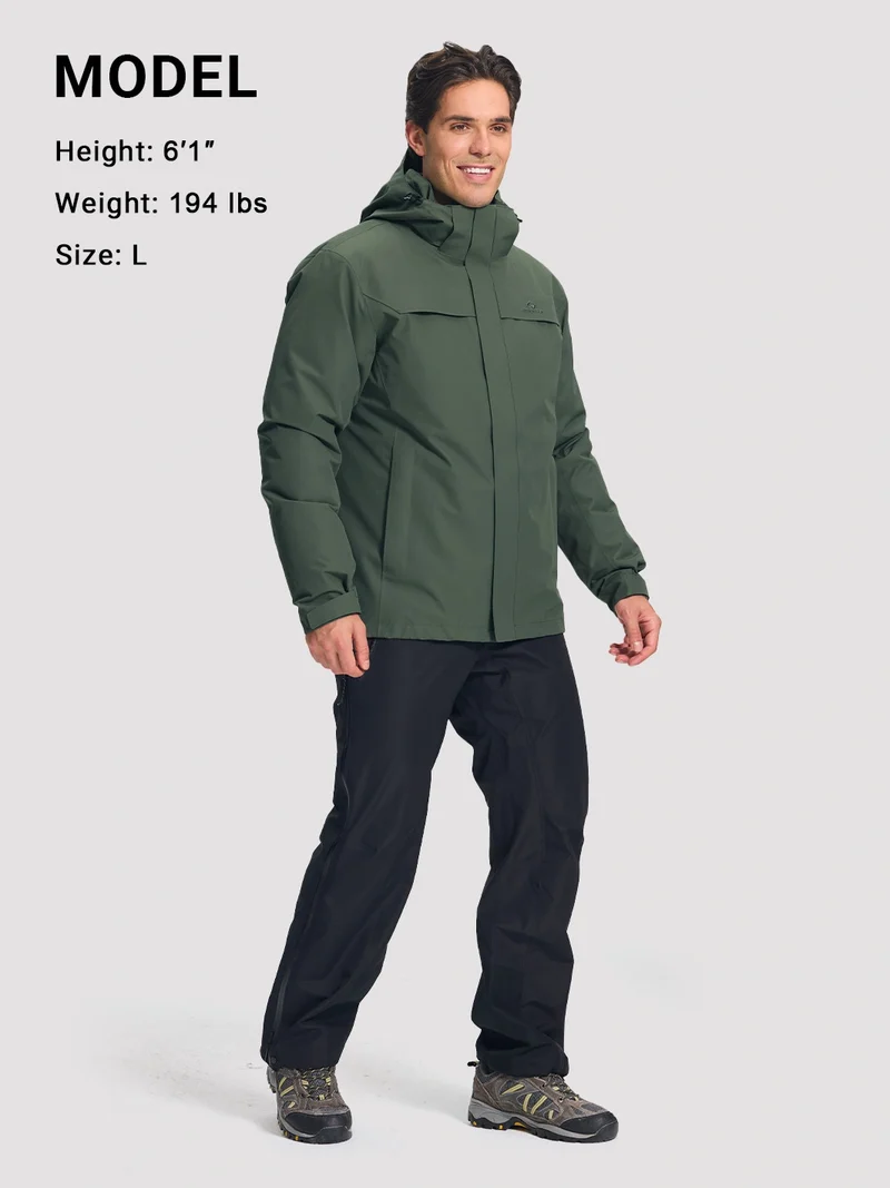 NOVA Men's 3-in-1 Waterproof Ski Jacket with Puffer Liner