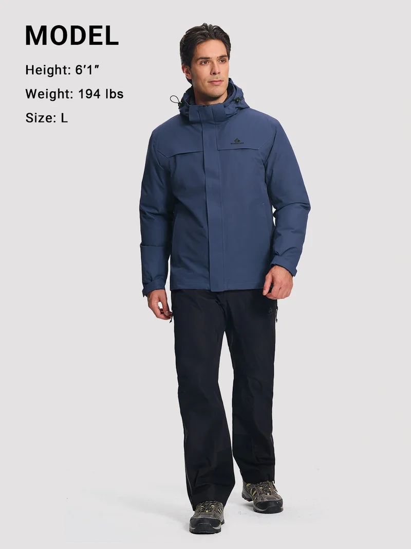NOVA Men's 3-in-1 Waterproof Ski Jacket with Puffer Liner